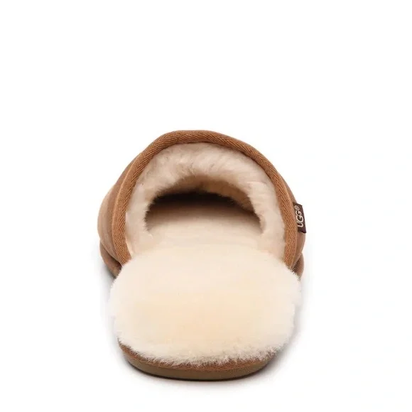 UGG slippers men’s UGG slippers suede upper shearling lining chestnut color - Picture 6 of 7